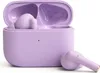 A pair of purple wireless earbuds with their charging case. Náhled obrázku produktu