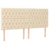 Kopfteil Creme 200 x 7 x 118/128 cm Stoff Produktbild-Vorschau 1