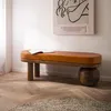 FineBuy gepolsterte Sitzbank 140 cm Massivholz Echtleder - Produktbild-Vorschau 1