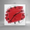 Wanduhr - Quadrat - Glasuhr - Rot Farben Stück - 30x30cm - Produktbild-Vorschau 3
