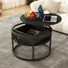 A modern living room setting with a black marble-patterned coffee table. Anteprima dell’immagine prodotto