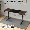 A product size and feature illustration for an adjustable standing desk. Produktbild-Vorschau