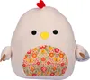 A plush toy chicken with a floral pattern on its belly, set against a white background. Podgląd zdjęcia produktu