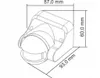 A technical drawing of a motion sensor with dimensions indicated. Produktbild-Vorschau