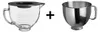 KitchenAid Set Edelstahlschüssel 5K5THSBP + Glasschüssel Produktbild-Vorschau 1