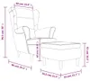 vidaXL Fauteuil à oreilles avec pouf Vert clair velours Voir les images du produit 8