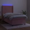 vidaXL Boxspringbett mit Matratze & LED Rosa 90x200 cm Samt Produktbild-Vorschau 3
