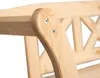 Close-up of the armrest of a wooden park bench, showing the joinery and screws. Produktbild-Vorschau
