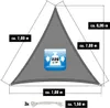 7x7x7 UV Sonnensegel Dreieckig Atmungsaktiv - Sonnenschutz Produktbild-Vorschau 3