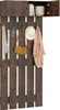 A wall-mounted coat rack with a cabinet and hooks, displaying various items like a coat, a bag, keys, and a hat. Náhled obrázku produktu
