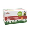 A cardboard box of bird food, specifically insect fat balls, with a forest and bird illustration. Produktbild-Vorschau