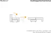 Diagram showing how to extend the seat and tilt the backrest of a sofa. Produktbild-Vorschau