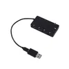 A black 4-port USB hub with a connected USB cable is shown against a white background. Produktbild-Vorschau