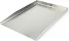 A close-up, angled view of a silver metal grill plate on a white background. Produktbild-Vorschau