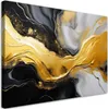 Leinwandbild Abstrakte Marmorstruktur Schwarz Gold 90x60 Produktbild-Vorschau 1