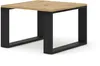 A square coffee table with a wooden top and black metal legs, presented on a white background. Náhled obrázku produktu