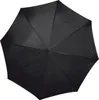 A black umbrella is shown from a top-down view against a white background. Produktbild-Vorschau
