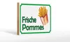 Holzschild Hinweis 18x12cm frische Pommes Restaurant Produktbild-Vorschau 1