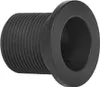 A black threaded fitting with a flange. Anteprima dell’immagine prodotto