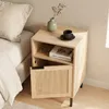 Tavolino notturno COSTWAY, comodino con porta in rattan e Anteprima dell’immagine prodotto 2