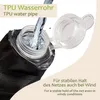 Water being poured into a black TPU water pipe with a clear cap. Produktbild-Vorschau