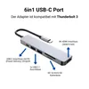 USB-C Hub 6in1 Adapter – 4K HDMI, Power Delivery (PD), 2x Produktbild-Vorschau 2