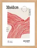 A framed picture with an abstract red and beige design, placed on a white background. Produktbild-Vorschau