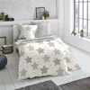 Traumschlaf Biber Wendebettwäsche Sterne beige 155x220 cm + Produktbild-Vorschau 1