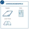 An illustration showing application examples for a tool, with text labels. Produktbild-Vorschau