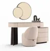 Toeletta di design beige con specchio e sgabello in stile Anteprima dell’immagine prodotto 1