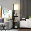 HOMCOM Vloerlamp met 3 vakken, E27 fitting, USB-A en USB-C Productafbeelding-voorbeeld 2