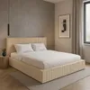GUTTO Lit rembourré sur mesure FILO Crème 200x200 en Voir les images du produit 1