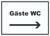 Gäste WC Schild mit Text und Richtungspfeil rechts Toilette Produktbild-Vorschau 1