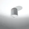 A concrete cylinder-shaped ceiling light fixture is shown against a white background with a shadow. Produktbild-Vorschau