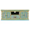 A brightly painted wooden TV stand with intricate floral designs. Podgląd zdjęcia produktu
