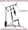 A home gym machine with labels pointing to different parts. Náhled obrázku produktu