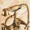 Volně stojící vanová baterie KRAN retro kartáčovaná mosaz Náhled obrázku produktu 11