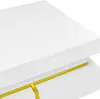 A close-up view of a white coffee table with gold accents. Produktbild-Vorschau