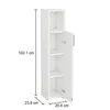 Badschrank Midischrank schmal weiß matt - 102x20x24 cm Produktbild-Vorschau 2