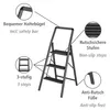 A diagram showing a folding step stool with callouts highlighting its features. Produktbild-Vorschau