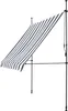 A striped awning extended from a metal frame against a white background. Anteprima dell’immagine prodotto