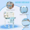 A collage showing details of a children's desk and chair set. Produktbild-Vorschau