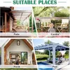 Collage showing different outdoor settings where the product can be used, including a patio, garden, porch, and by a pool. Produktbild-Vorschau