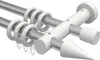 Interdeco Gardinenstange / Vorhangstange Silbergrau / Weiß, Produktbild-Vorschau 1