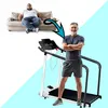 A collage showing a before and after transformation of a man using a treadmill. Produktbild-Vorschau