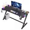 VASAGLE Gaming Tisch mit LED, Z-Förmig Computertisch, Produktbild-Vorschau 2
