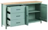 BELIANI Sideboard Grün Kiefernholz 150 cm Lang 3 Schubladen Produktbild-Vorschau 5