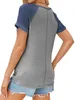 Kurzarm-Sommer-T-Shirt für Damen, Henley-Kragen, Produktbild-Vorschau 2