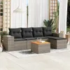 Design 6-tlg. Garten-Sofagarnitur mit Kissen Grau Poly Produktbild-Vorschau 1