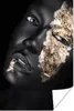 MuchoWow® Poster Frau - Gold - Schwarz 80x120 cm - Produktbild-Vorschau 1